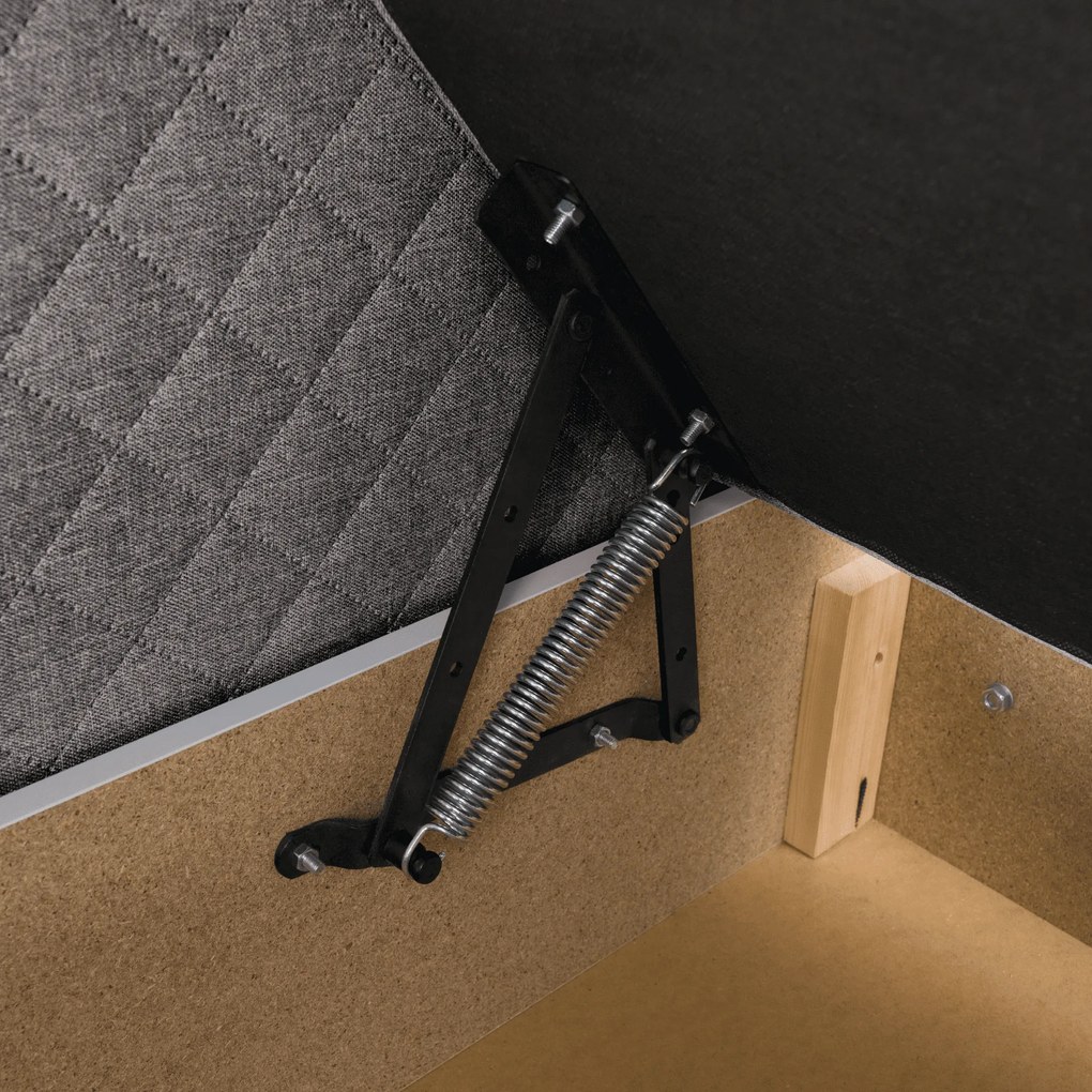 Boxspring ágy, szürkésbarna Taupe, 140x200, ADARA