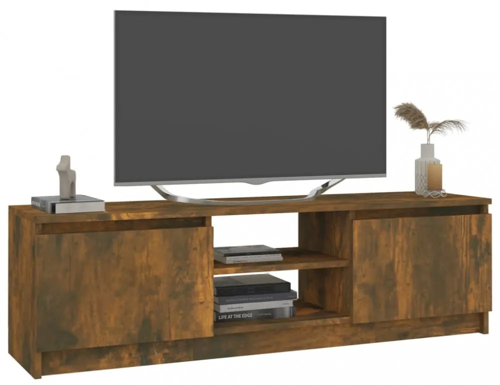 füstös tölgy színű szerelt fa TV-szekrény 120 x 30 x 35,5 cm