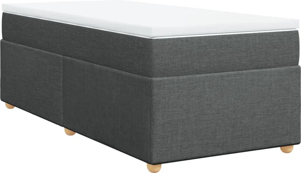 vidaXL sötétszürke szövet rugós ágy matraccal 90 x 200 cm