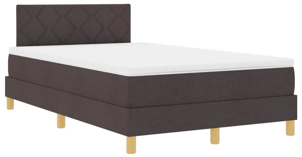 Box Spring Ágy Matraccal & LED Sötétbarna 120x200 cm Szövet