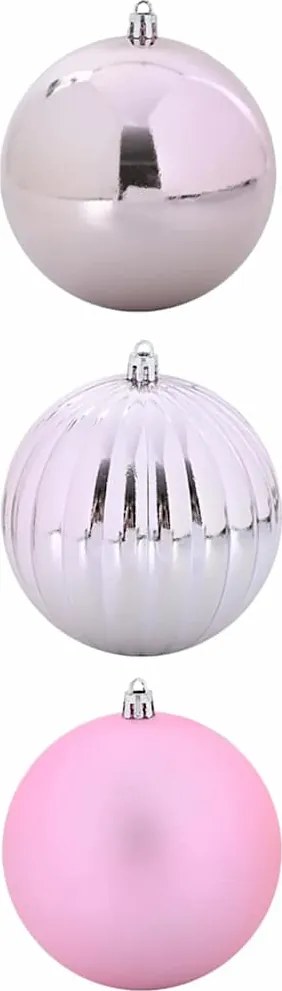 vidaXL Karácsonyi Díszgömb Készlet XXL 3 pcs Rózsaszín Műanyag