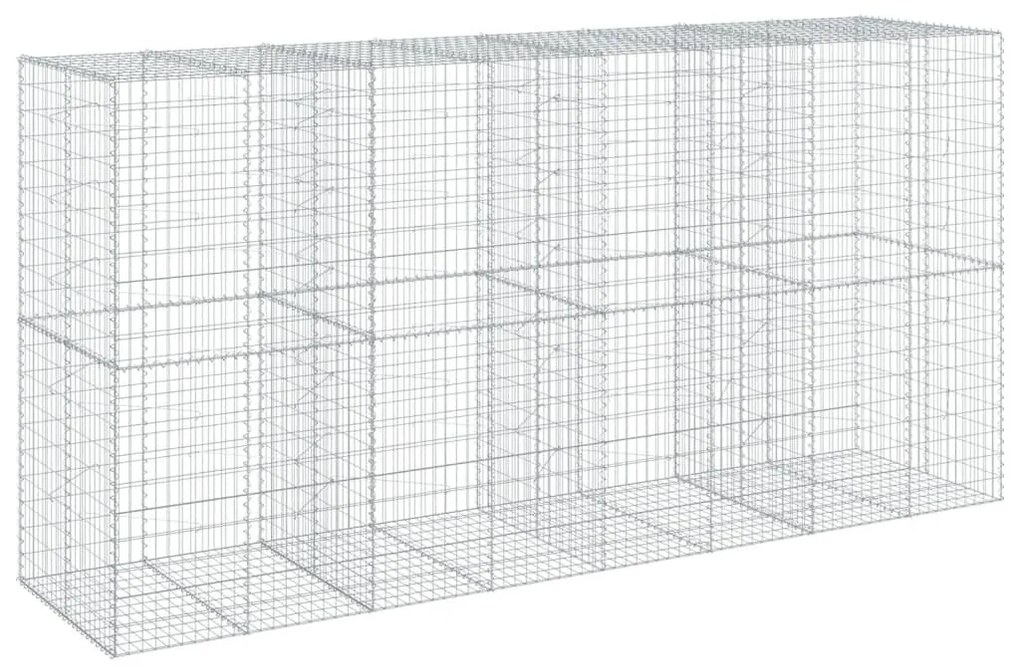 horganyzott vas gabion kosár fedéllel 400 x 100 x 200 cm
