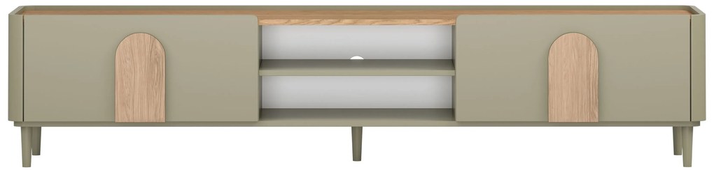 Amilio RTV szekrény 220 cm - eukaliptusz / baltic tölgy / natúr tölgy fogantyú