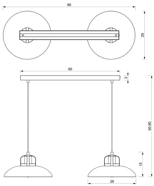 Brilagi - LED Csillár zsinóron FLAMENGO 2xE27/60W/230V fehér