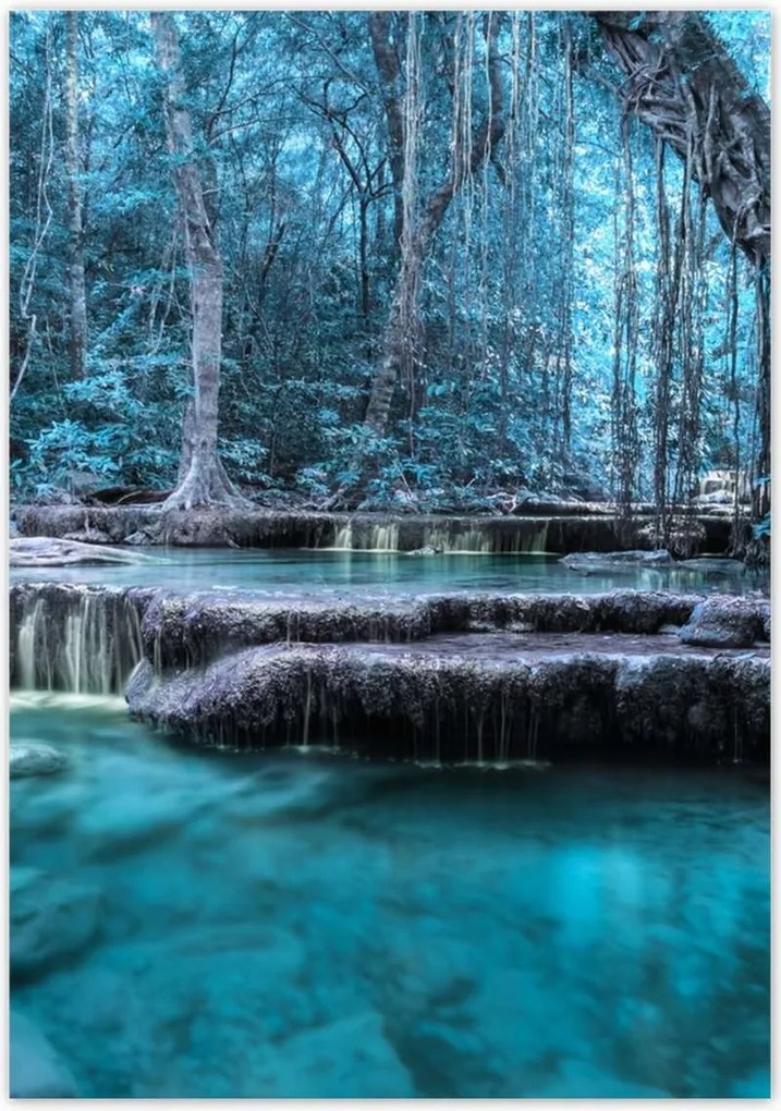 Poszterek 70x100 Erawan Kék vízesés