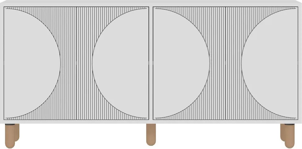 Arventa komód, fehér, 150 cm