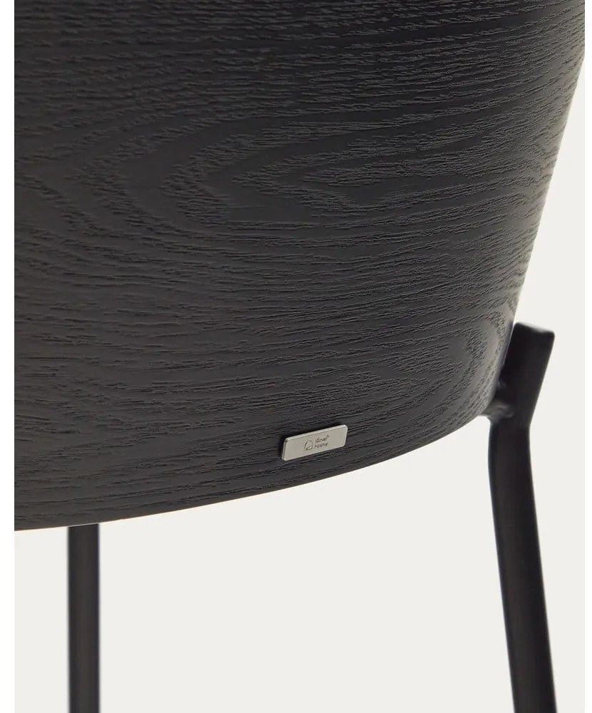 Fekete-szürke bárszék (ülésmagasság 65 cm) Eamy – Kave Home