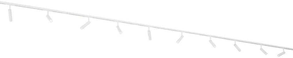 Modern sínrendszer 10 fehér spotlámpával, 1 fázisú - Slimline Uzzy