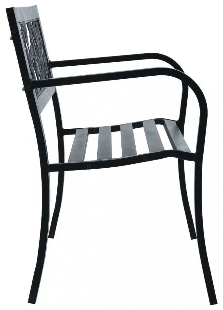 Fekete acél kerti pad 125 cm