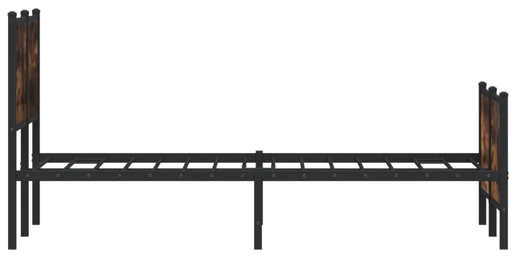 füstös tölgy színű fém ágykeret matrac nélkül 120 x 200 cm