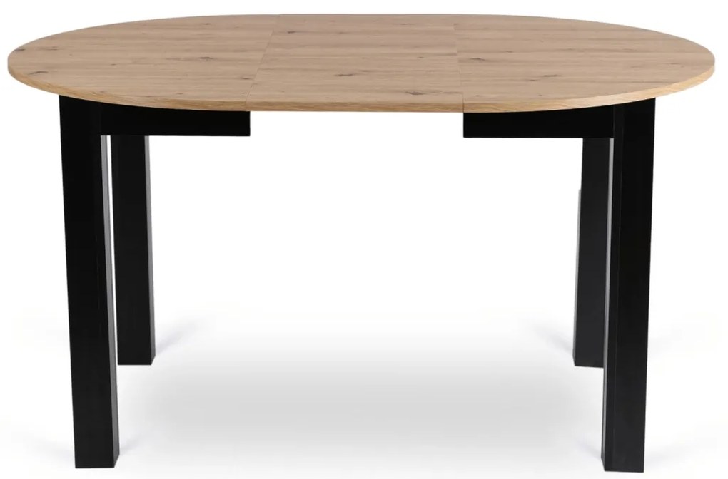 Étkezőszett HARRY asztal 102–142 cm artisan tölgy/fekete + 4 ROBIN 2 szék bézs