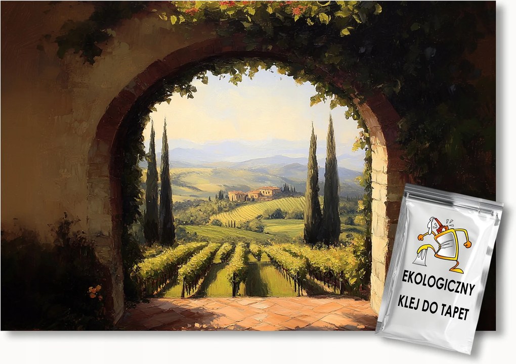 Fotótapéta Flizelina Tájkép Kapu Bejárat Toszkána Szőlő 312x219 ragasztó