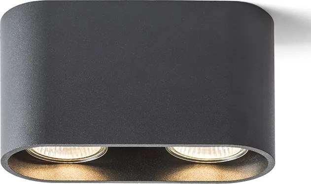 RENDL MANTOVA II stropní matná černá 230V LED GU10 2x7W