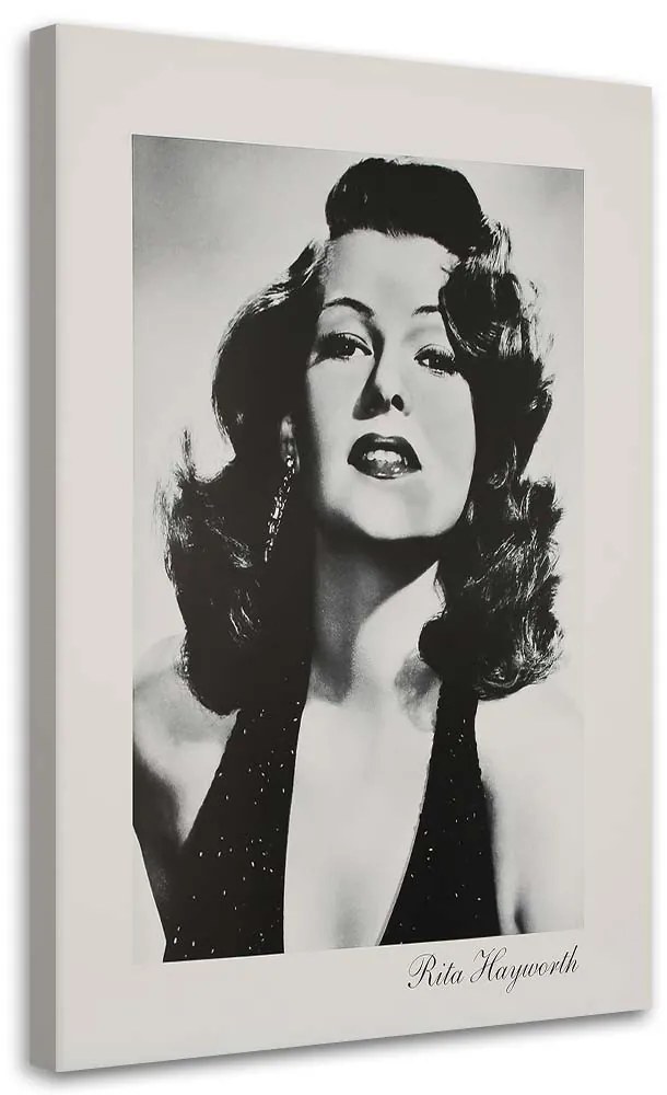 Gario Vászonkép Rita Hayworth - fekete-fehér portré Méret: 40 x 60 cm