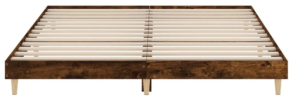 füstös tölgy színű szerelt fa ágykeret matrac nélkül 160x200 cm