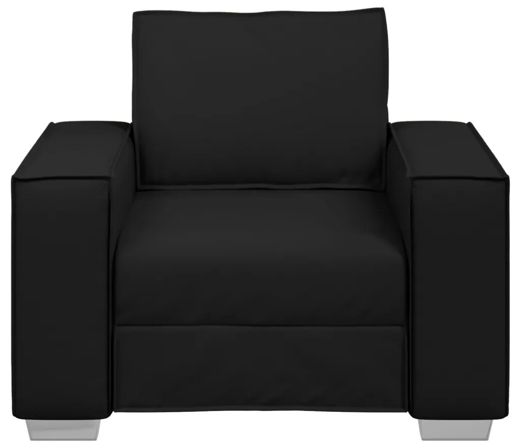 Fekete Műbőr Fotel - 59 cm