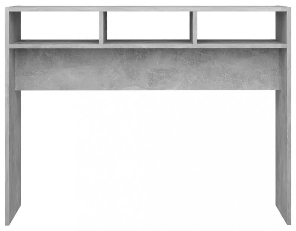 betonszürke szerelt fa tálalóasztal 105 x 30 x 80 cm