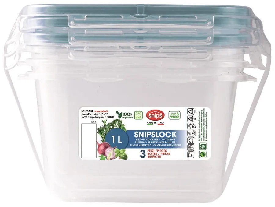 Élelmiszertartó doboz szett 3 db-os Snipslock – Snips