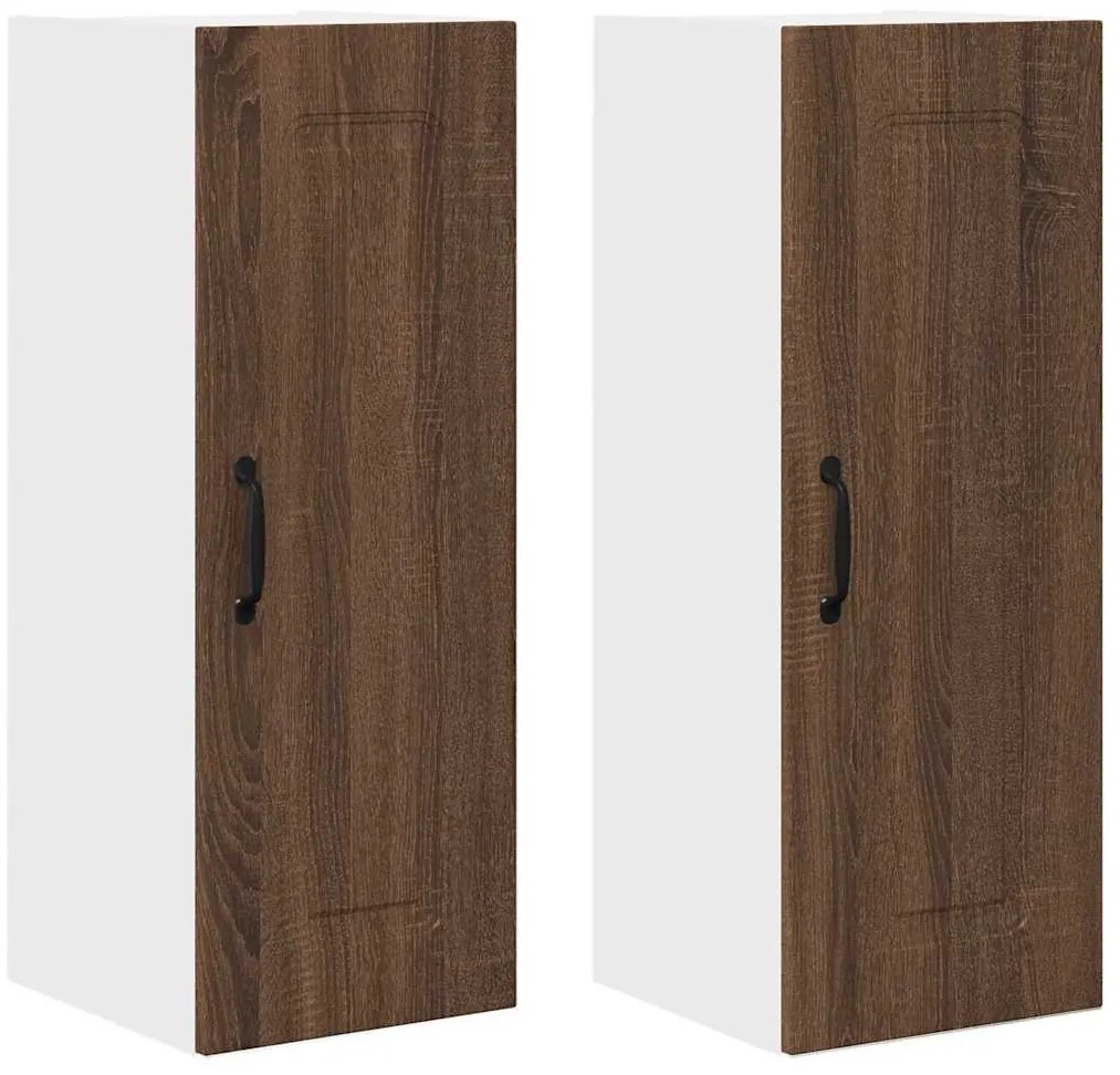 Fali konyhaszekrény 2 pcs Barna Tölgy 30 x 31 x 80 cm Faanyag