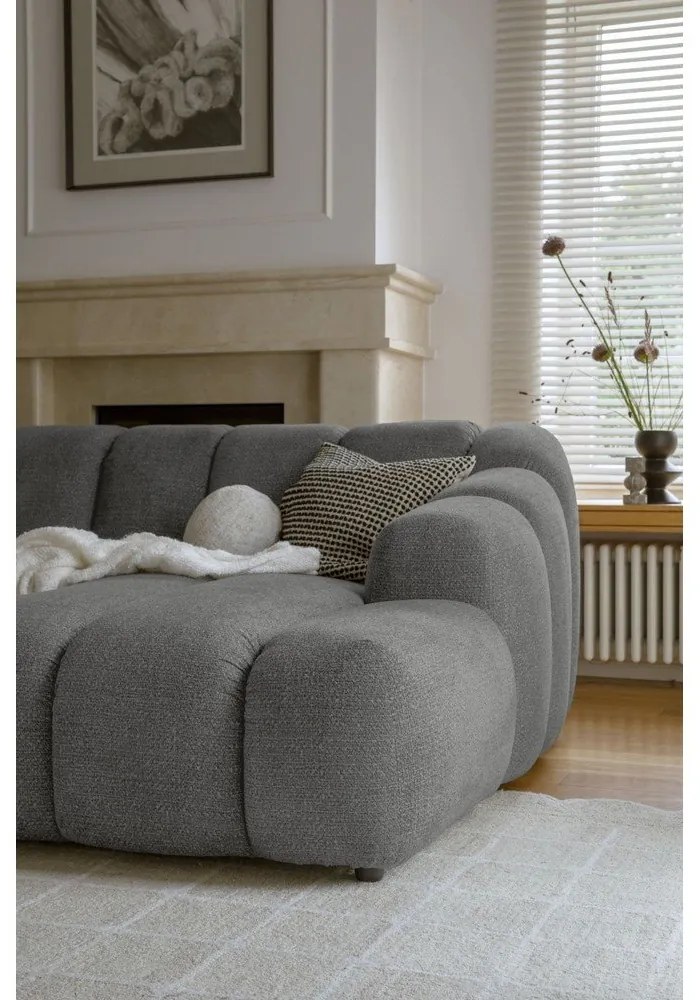 Szürke sarokkanapé (jobb oldali-heverő résszel) Shell – Miuform