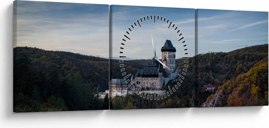 Karlstejn képe (órával) (90x30 cm)