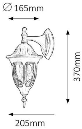 Rabalux 8341 - Kültéri fali lámpa MILANO 1xE27/60W/230V