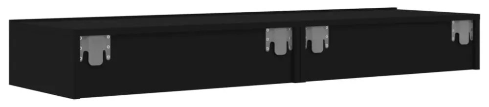 2 db fekete TV-szekrény LED-lámpákkal 60 x 35 x 15,5 cm