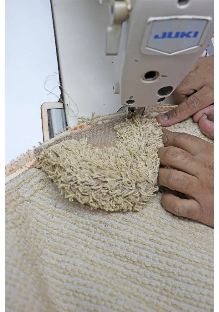 Bézs mosható kézi szövésű pamut gyerek szőnyeg 120x122 cm Bear – Lorena Canals