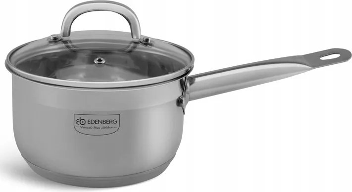 Ezüst Színű Nyeles Lábas Fedővel, Rozsdamentes Acél, 1,3L/14CM Edenberg