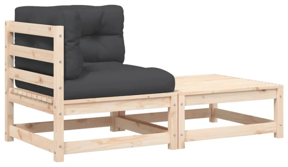 kerti sarokkanapé párnákkal és lábtartóval