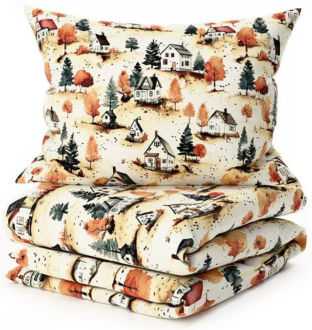 Pamut ágyneműhuzat AUTUMN VILLAGE színes Ágyneműhuzat mérete: 70 x 90 cm | 140 x 200 cm