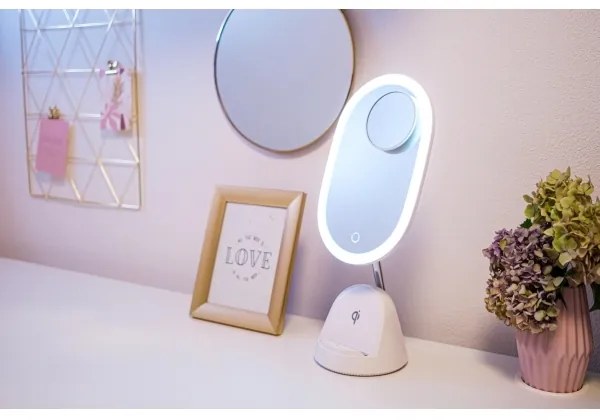 Immax 08970L - LED állítható tükör vezeték nélküli töltéssel LED/18W/230V