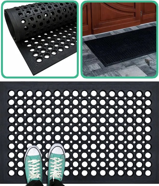 Lábtörlő Gumi Bejárati Szőnyeg Az Ajtó Alá Áttört Behajtással 60x90