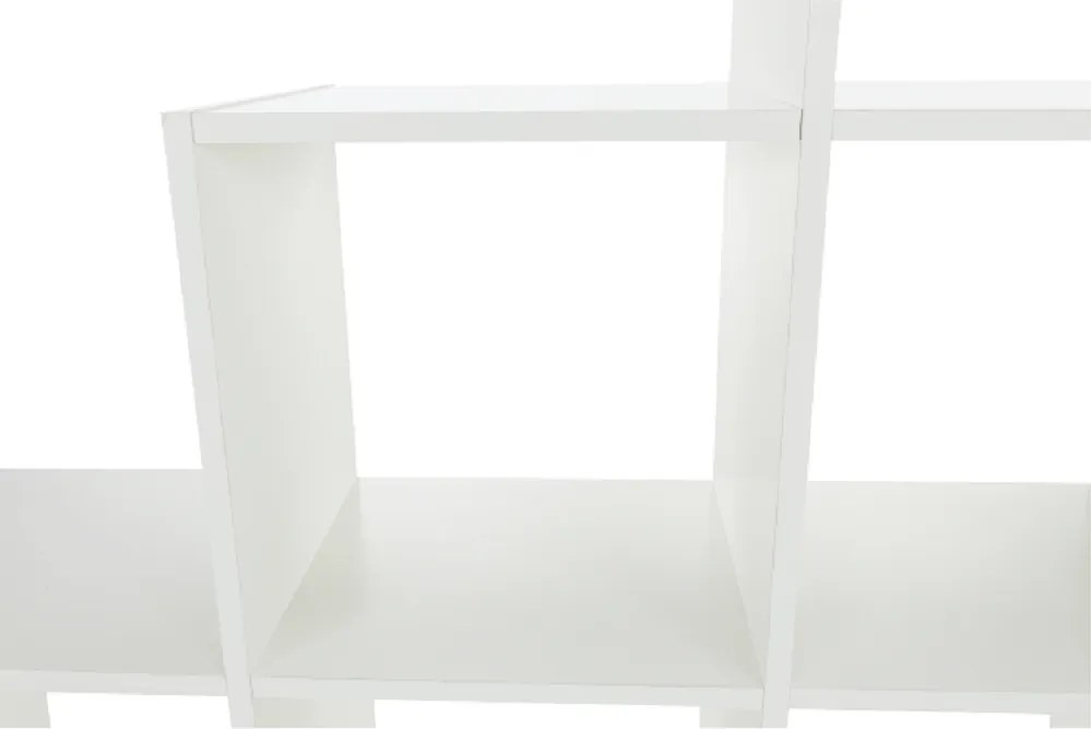 könyvespolc piramis, fehér, laminált DTD, NORAH