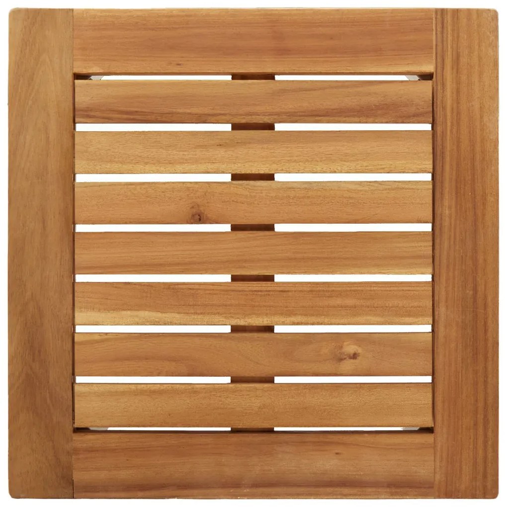 Napozóágy 2 db Asztallal Tömör Akácfából, Napozóágy Kerekekkel 207x58x35 cm Tömör Akácfa & Rozsdaálló Acél