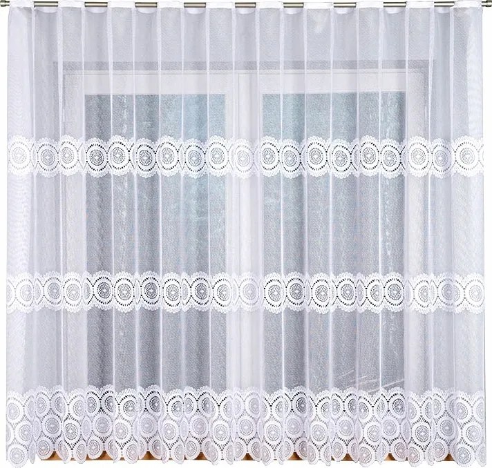 Malwina jacquard függöny mintás 018535 magasság 170cm, fehér színben (méterenként)