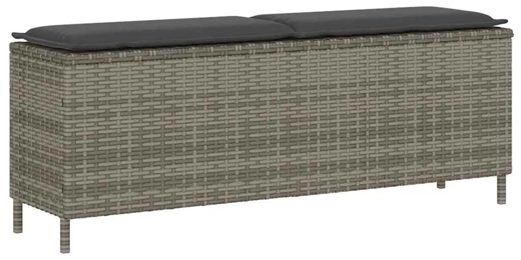 vidaXL barna polyrattan kerti pad párnával 110x30x40,5 cm