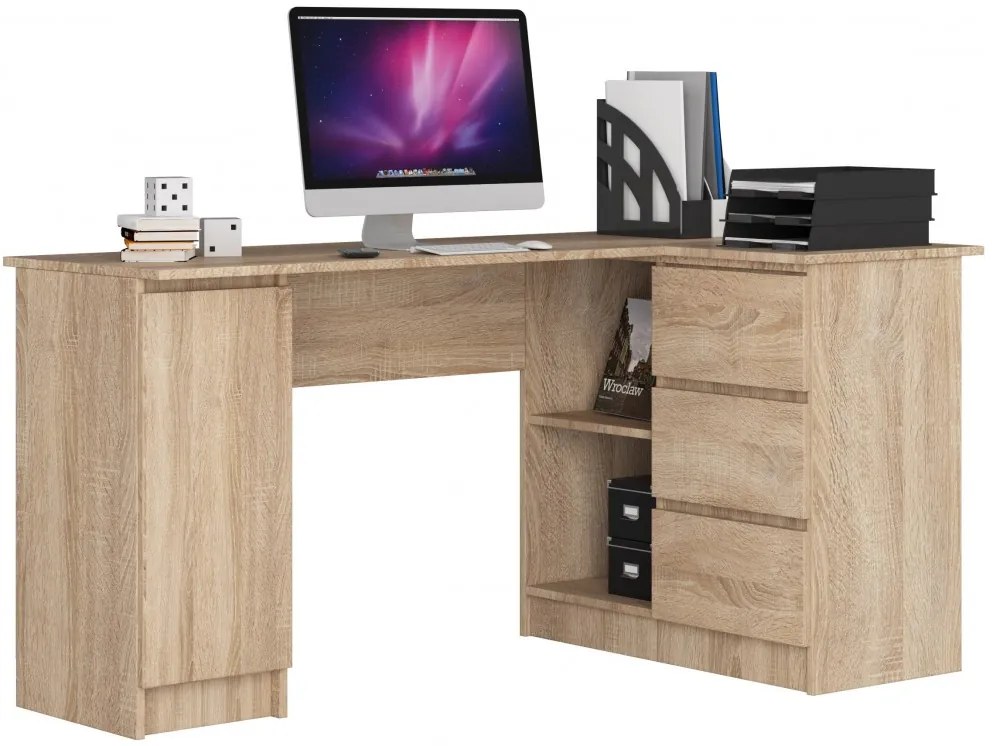 Sarok íróasztal - Akord Furniture - 155 cm - sonoma tölgy