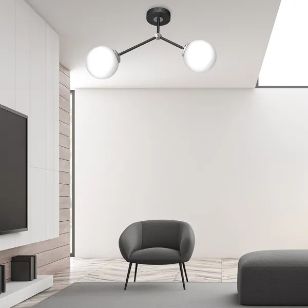 Csillár JOY 2xE14/40W/230V fekete/fényezett króm