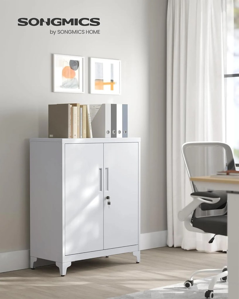 Irattartó szekrény, zárható multifunkciós tárolószekrény,matt szürke