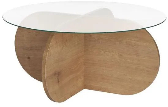 Dohányzóasztal Aeris - Sapphire Oak, Transparent