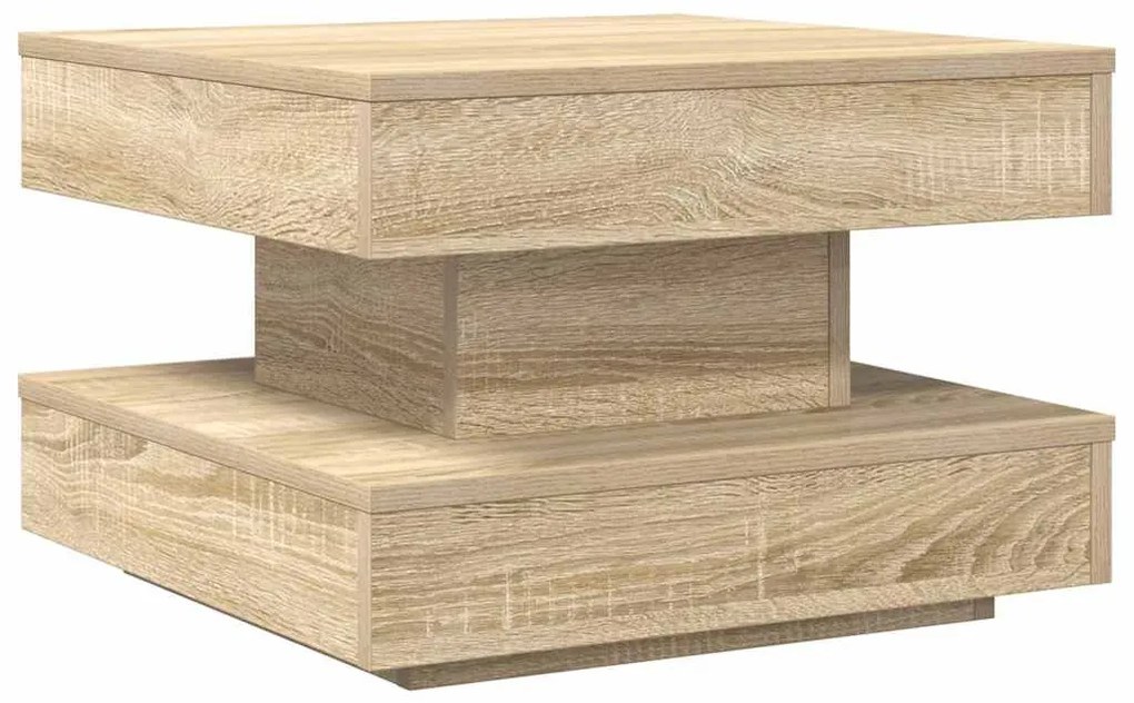 sonoma tölgy dohányzóasztal 360 fokban forgatható 50x50x34,5 cm