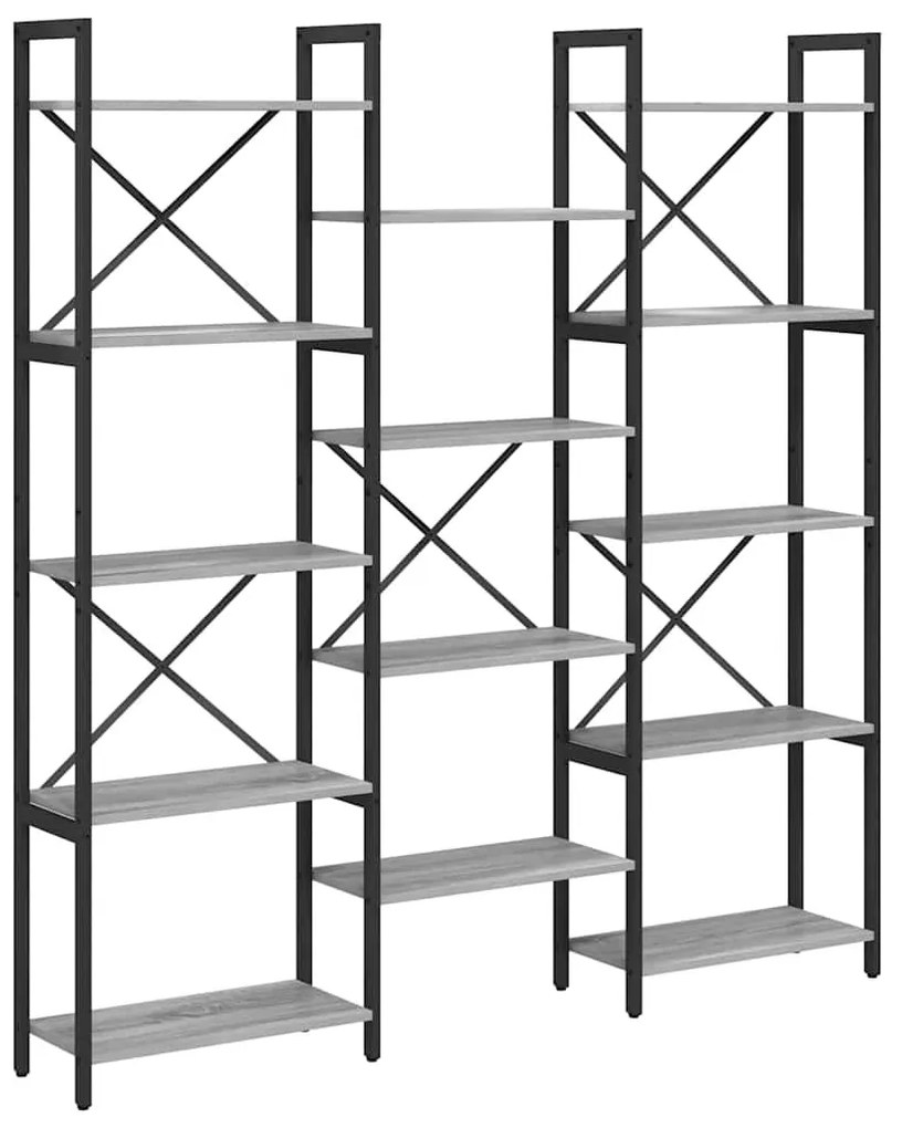Könyvespolc Szürke sonoma 156 x 25 x 167.5 cm Faanyag