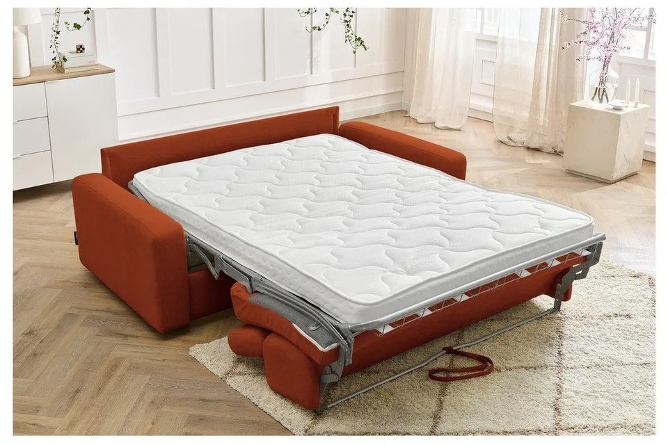 Téglavörös kinyitható kanapé 215 cm Monaco – Bobochic Paris