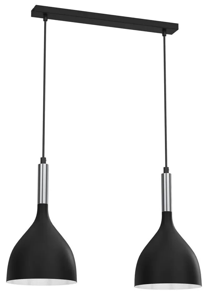 Csillár zsinóron NOAK 2xE27/15W/230V fekete/króm