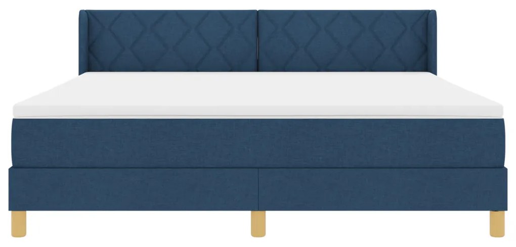 Boxspring Ágy Matraccal Kék színben, 180 x 200 cm, Szövet.