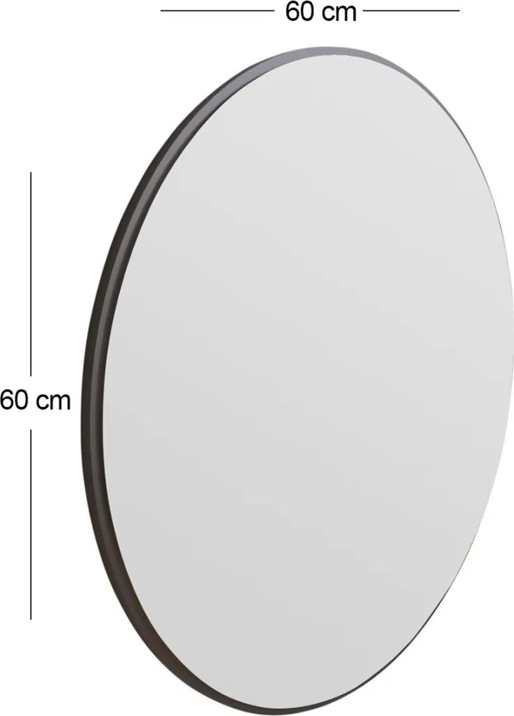 Ozze tükör, fekete, 60 cm