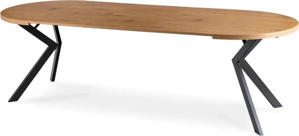 Kihúzható étkezőasztal 100–250 cm méretben, arany tölgy/fekete színben LUKAS