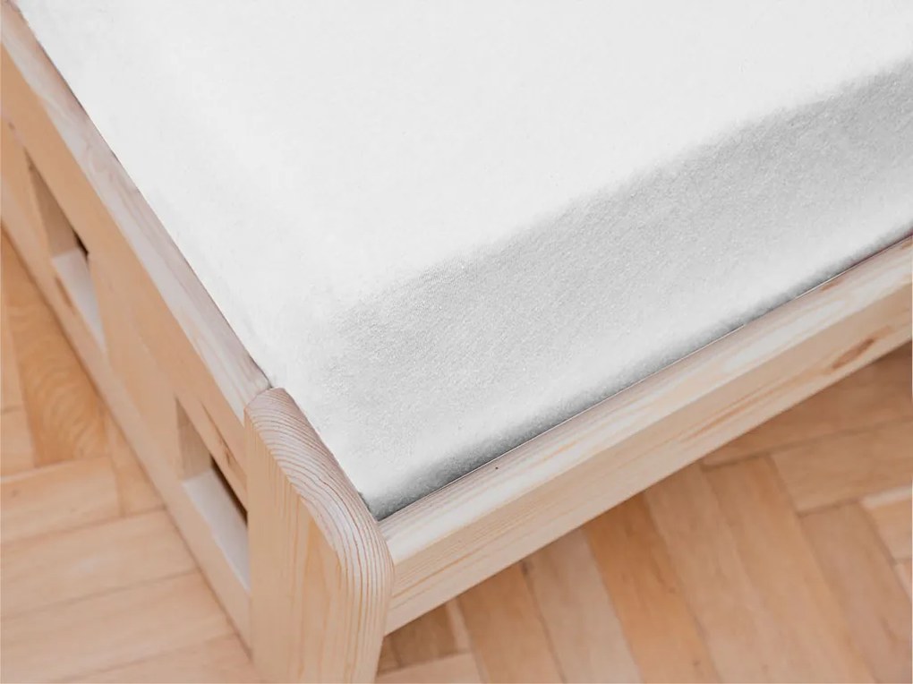 Jersey gyerek lepedő kiságyba fehér 70x140 cm