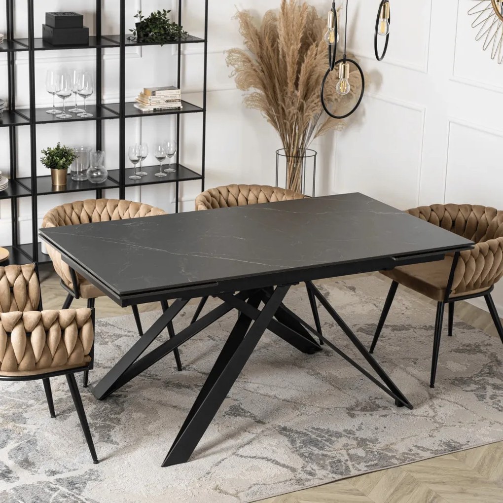 Stół MAXIME Ceramiczny Rozkładany 160-240 cm Czarny márvány